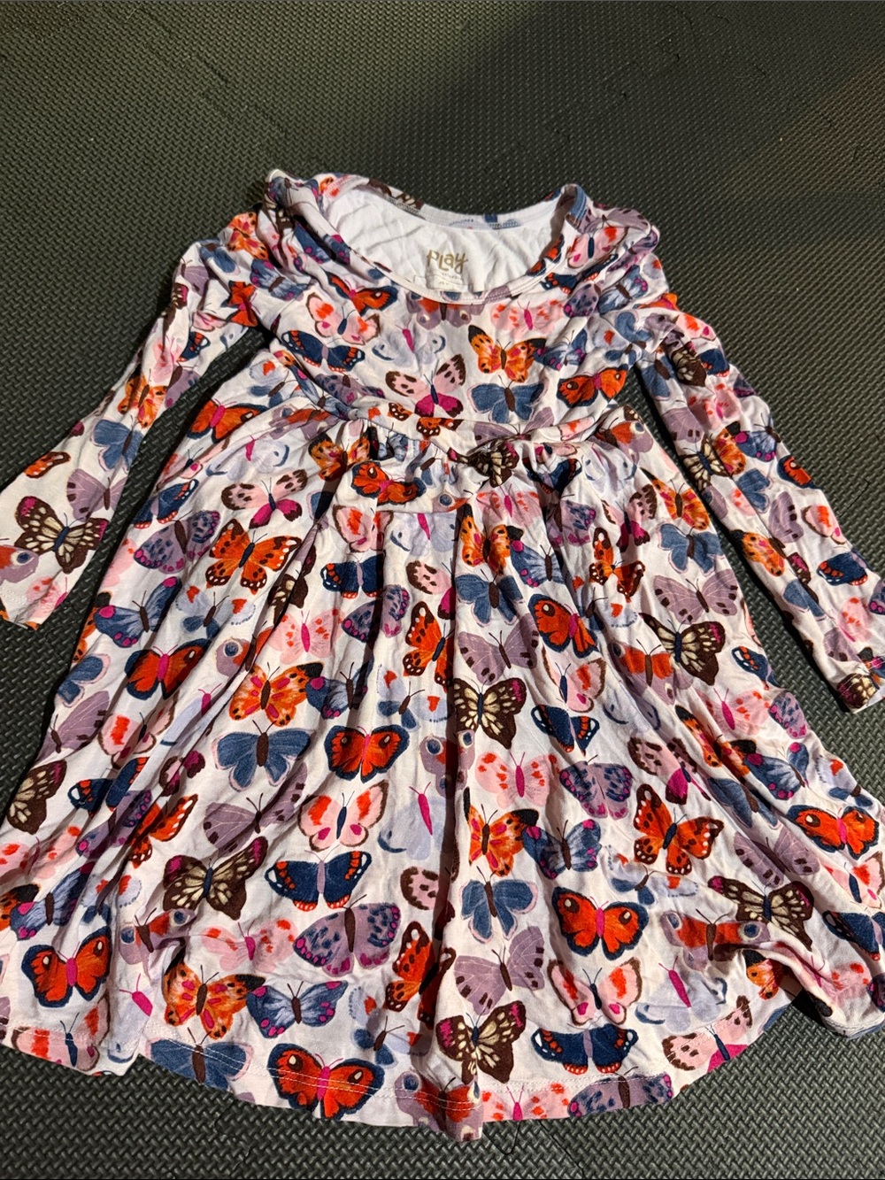 Little sleepies Butterfly Print Long Sleeve Dress